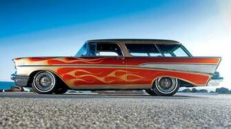 Old School Retro Car Flames HD Wallpaper The Database