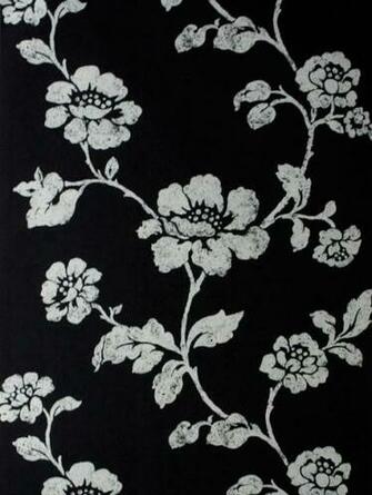 Lieto Black Floral Trail Wallpaper Transitional By
