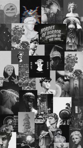 Black And White Collage Wallpaper Top