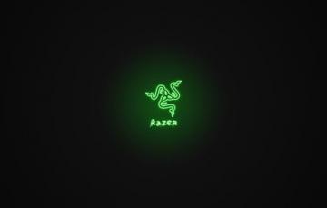 Wallpaper Green Black Logo Razer Hi Tech