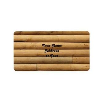 Faux Log Cabin Siding Background Label