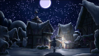 Ponyville Night Snowy By Stinkehund