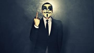 The One Finger Salute Anonymous Know Your Meme