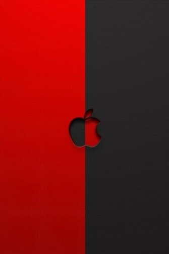 Red And Black Apple Logo iPhone Plus Wallpaper