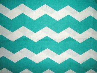 Teal And White Chevron Cotton