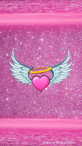 Glitter Phone Wallpaper Sparkle Background Angel Wings Heart Pink