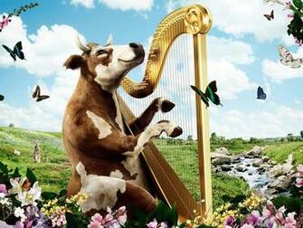 Funny Cow Harp Wallpaper Pin It