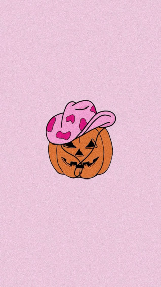 Halloween Pumpkin Cowgirl Hat Phone Wallpaper In