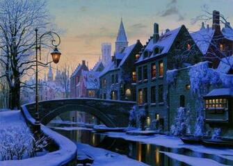Amazing Photos Fascinating Winter Evening In Brugge Belgium