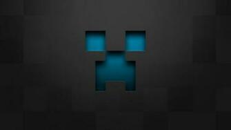Minecraft Blue Creeper Gray Pixelart Wallpaper