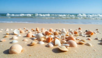 Seashells On The Beach Wallpaper