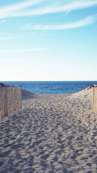 Summer Beach iPhone Wooden Fence Wallpaper