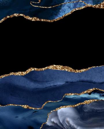 Navy Blue And Gold Glitter Geode Print