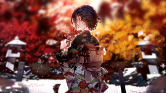 Kimono Dress Anime Girl 4k Laptop HD Wallpaper Image Photos And
