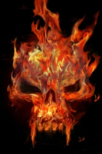 Go Back Image For Green Flaming Skull Wallpaper