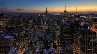 High Resolution New York Skyline At Night Wallpaper HD City Full