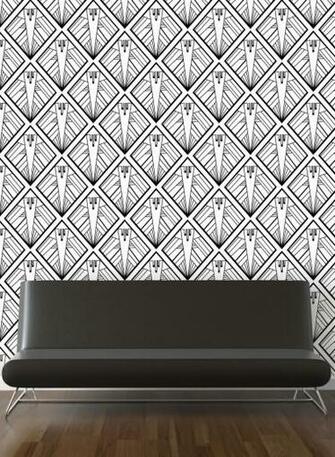 Art Deco Fans Wallpaper Diamond Cut