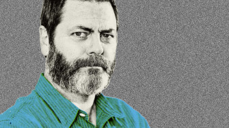 Nick Offerman Enjoying The Summer Outdoors Wallpaper