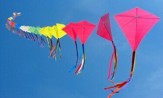 Kites In Line Sky Canada The Chinese