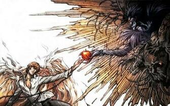 Epic Light And Ryuk Background Based On The Creation Of Adam