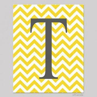 Monogram Letter A Chevron Initial T