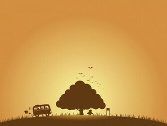 School Bus Fine Morning Wallpaper Desktop