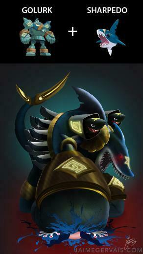Pokemon Fusion Golurk Sharpedo By Jaimegervais