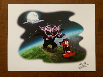 Sesame Street Count Von X Signed Art Print Poster By