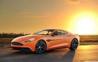 Orange Aston Martin Vanquish Car 4k HD Desktop Wallpaper For