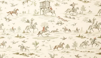 Equestrian Toile Wallpaper