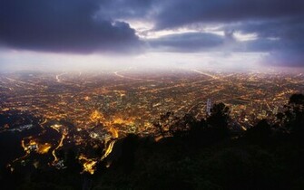 Colombia Bogota Monserrate Night HD Wallpaper