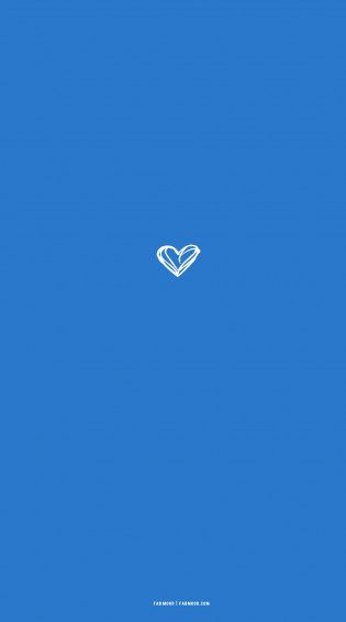 Azure Blue Wallpaper For Phone Messy Heart Illustration
