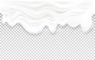 Yogurt Flowing Vector Illustration Of 3d Milk Or Sour Cream Liquid