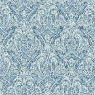Show Details For Barnes Blue Paisley Damask