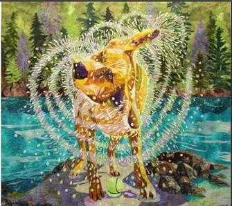 Riverdance Art Quilt By Karen Milne Wow With Image Dog