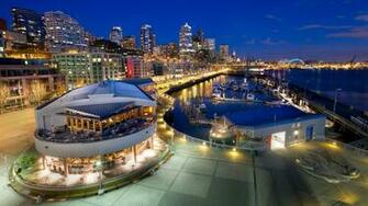 Wallpaper Seattle Promenade Pier Night City