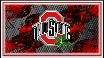 Red Block O Ohio State With Buckeye Leaf