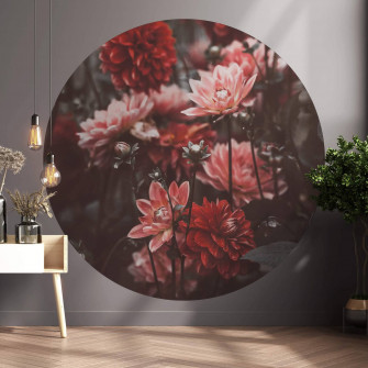 Round Wallpaper Annie Summer Flowers Wall Art