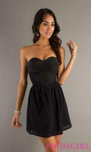 Little Black Dresses Strapless Short Promgirl