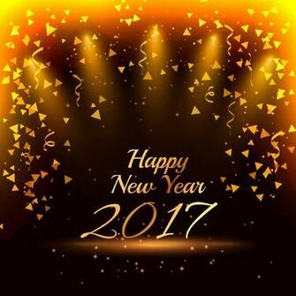 New Year Background With Golden Confetti Vector