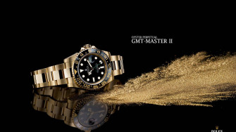 Gold Oyster Perpetual Gmt Master Ii Rolex Watch HD Wallpaper