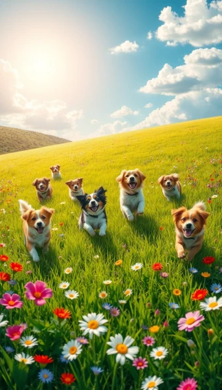 Spring Wallpaper With Dogs