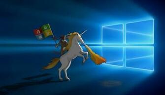 Windows Hero Wallpaper Combined With Ninja Cat On A Unicorn Is Pure