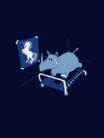 Rhinoceros Unicorn Blue Android Wallpaper