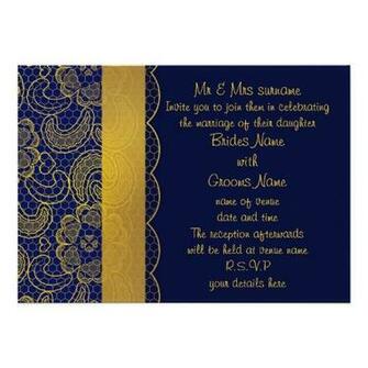 Navy Blue And Gold Background Lace