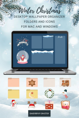 Winter Christmas Desktop Wallpaper Organizer Macbook And