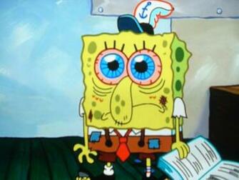 Spongebob Tired Studying Wallpaper On This Cute