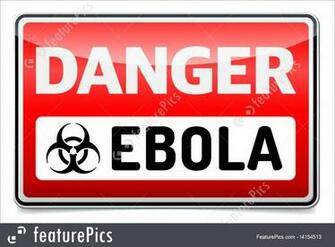 Ebola Virus Danger Sign With Reflect And Shadow On White Background