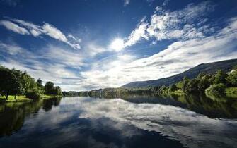 Wallpaper Ripple River On A Bright Sunny Day 3d