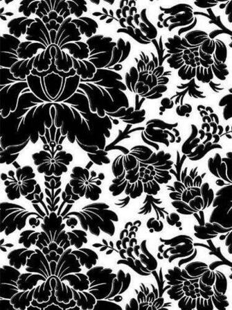 Wallpaper Reto Modern Large Black And White Floral Damask